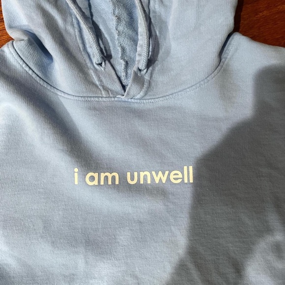 I am unwell Call Her Daddy Powder Blue Cropped Sweatshirt with Hood XL - Picture 2 of 5